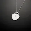 Kedjor Enkel lyxig 925 Sterling Silver Heart Necklace Women's Fashion Jewelry