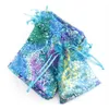 50pcs/lot Colorful Drawstring Organza Bags Jewelry Packaging Bags Candy Wedding Birthday Bags Gifts Sweets Pouches Wholesales 008M#