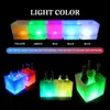 LED Ice Bucket 35L Colorful Cooler Double Layer Square Tray Bar Nightclub Light Up Champagne Whiskey Beer 240315