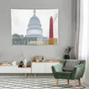 Tapisserier Washington DC Skyline Poster Tapestry Room Decor Korean Style Home Decorators