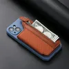 Universal Mobile Phe CardCase Multi Card Holder Zipper Back Sticker Case pour Iphes 8-14 Samsung Note Galaxy S23 Etc.
