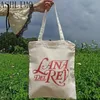 Lana Del Rey LOGO Print Graphic Shop Bag Fi Sacs à main Sacs en toile pour femmes Shopper Casual Grands sacs à main d'épaule 99Sh #