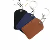 pu Leather Card Holder Keychain Key Ring Door Lock Acc Tags ID Card Case Keychain Acc Card Bag Key Tag Ring E69T#