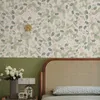 Wallpapers Yellow Pink Floral Self-adhesive Wallpaper Green Leaf Flower Waterproof PVC Peel And Stick Furniture Cabinet Sticker