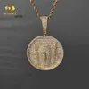 Zuanfa Custom Moissanite Jewelry 925 Silver Pendant Hip Hop Disc Round Pendant VVS Diamond Necklace For Men