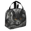 British Shorthair Cat Lunch Box dispositivo di raffreddamento caldo termico cibo isolato pranzo al sacco per le donne scuola picnic portatile Tote Ctainer n1QR #