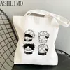 anime jujutsu kaisen kvinnor väskor harajuku y2k butik väska canvas shoppare väska återanvändbar tygväska handväskor axel hopfällbar s5e6#