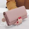 Plånböcker mode kvinnor märkesdesigner lång tri-fold plånbok handväska högkvalitativ pu läder kvinnlig kopplingskorthållare Cartera Mujer