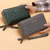 Kvinnor LG Wallet Pu Leather Card Holder Stora kapacitet HASP Zipper Coin Purse Multi Card Organizer Cell Phe Wristlet Handbag D0BW#