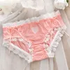 Culotte femme douce glace soie femme dentelle sexy lingerie filles lolita amour arc mignon couleur bonbon slips solide