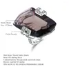 Klaster Pierścienie Klejnot Balet luksus 925 srebrny koktajl vintage naturalny kwarcowy kwarcowy pierścionek z kamienia szlachetny dla kobiet biżuteria ślubna