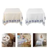 Table Cloth Home Washable Flower Embroidery Tablecloth Rectangle Cover For Kitchen Dinning Room Tabletop Wedding Decoration