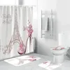 Shower Curtains Paris Eiffel Tower Bathroom Curtain Set Romantic Luxury Car Theme Home Decor