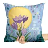 Oreiller Vintage couverture florale soleil pluie plante bohême taie d'oreiller maison canapé chaise esthétique chambre décor