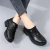 Casual Shoes 2024 Women Oxford Flats Pu Leather Round Toe Flat Heel Business Korean White Sneakers