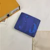 Sacs de créateurs Portefeuille en cuir unisexe Marque de luxe Lettre bleue Portefeuilles Zippy Hommes Construit dans une poche à glissière avec plusieurs fentes Sacs à main Femmes Uxvr