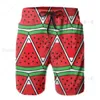 Men's Shorts Beach Short Swim Cartoon Watermelon With Black Seeds Surfing Sport Board Swimwear