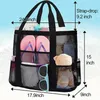 Mesh Strand Tote Grote Tas Vrouwen Meerdere Zakken Schouder Handtas Reizen Shopper Zwemmen Waterdichte Zwembad Opslag Picknick Zakken P1om #