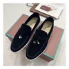 luxe designer loafer schoenen voor heren dames mode sneakers lederen piana loafers loro roze zwart babyblauw grijs marine casual trainers