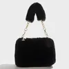 Sacos de ombro feminino bolsa de pelúcia casual fuzzy crossbody saco versátil fofo macio bonito outono inverno bolsa feminina