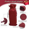 merry Christmas Burlap Wine Bags Christmas Drawstring Bag Reusable Xmas Wine Bottle Covers Xmas Holiday Party Home Storage Gifts J8CZ#