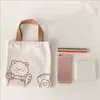 Kobiety Little Canvas torebka Śliczna niedźwiedź Mały proste torby z totem worki na sklep sklepowy