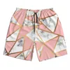 Men's Shorts Swimsuit Beach Quick Drying Trunks Marble Golden Geometric Lines Swimwear Briefs Board Beachwear