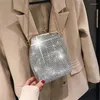 Mini bolsos con cordón de diamantes de imitación para mujer, bolso con hebilla y Clip a la moda, bandolera con cadena, bolso y bolsos de diseñador únicos para mujer 2024