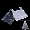 46pcs 15*23cm Plastic Bag Carry Out Bags Retail Supermarket Grocery Shop Handle Food Packaging Home Storage Kitchen Accor b44X#