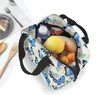 Blauwe Vlinder Lunch Tas Draagbare Geïsoleerde Lunchbox Herbruikbare Koeler Thermische Maaltijd Tote voor Vrouwen Meisjes Werk School Picknick m86t #