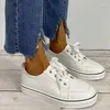 Casual Shoes 2024 Spring And Autumn Korean Round Toe Sneakers Large Size Women's Single Flat Lace-up Trend