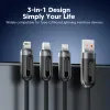 Toocki 3 в 1 прозрачный кабель дисплея 66 Вт быстрая зарядка USB Type C Кабель для iPhone Huawei Xiaomi Samsung S23 All in 1 шнур данных