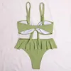 Costume da bagno donna con volant Bikini 2024 Costume da bagno donna sexy Set due pezzi con fiocco Costumi da bagno estivi Abbigliamento da spiaggia Swim Lady