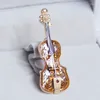 Broschen Muylinda Violine Emaille Brosche Pin Mode Metall für Frauen Pins Schmuck Schal Clip Kleidung Zubehör