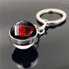 Nyckelringar Drum Nyckel Keychain Mönster Tids Gem Glass Ball Pendant Personlig musikälskare Present Keyring