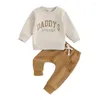 Ensembles de vêtements pour bébés garçons de 0 à 3 ans, tenue avec lettres, sweat-shirt à manches longues, pantalon de jogging, mignon, printemps