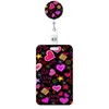 new Style Color Love Retractable Clip Reel Card Holder Heart Shape ID Busin Work Card Yoyo Badge Holders Office Supplies H8i5#