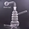 Vente en gros de brûleur à mazout en verre unique Bong Narguilé Conduites d'eau Heady Recycler Dab Rig Handheld Ash Catcher Tabac Bongs avec tuyau de brûleur à mazout Downstem Dhl gratuit