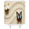 Duschgardiner vattentät gardin för badrum vacker fjäril tryck badkar polyester med 12 krokar