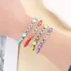 Bracelets de charme Mignon Mode Lumineux Coloré Lettre Acrylique Pour Femmes Perle De Riz Corde Élastique Bracelet Bijoux Bébé Amour Brave Espoir