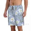 Shorts masculinos verão praia maiô de secagem rápida roupa de banho bonito edelweiss flores homens respirável sexy masculino