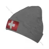 Berets Unisex Wintermütze Schweiz Flagge Vintage Warm Beanie Cap Lässig gestrickt