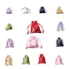 Sac de rangement en satin Fi brodé à crampons à cordon de crampons sac de bonbons sac à cravate femme sachet fille 37oc #