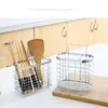 Kitchen Storage Organizer Chopsticks Cage Hanging Metal Accessories Cutlery Holder Draining Internal Compartment Stainless Steel