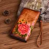 motaora 2023 New Chinese Style Retro Women Wallet Genuine Leather Lg Zipper Purse Vintage Handmade Embossed Clutch Card Holder R9YP#