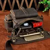 cattle Real Leather Men Design 8" Tablet Satchel Sling Bag Multi-functi Coffee Travel Fanny Waist Belt Pack Leg Bag 913-5 o8RX#