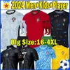 XXXL 4XL 2024ポルトガルのサッカージャージロングスリーブポルトガロユーロポルトガルプレーヤートレーニングブルーノフェルナンデス24 25アンドレシルバジョアオフェリックスネベスディオゴメンキッズキット