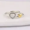 Cluster Ringen Echt 925 Sterling Zilver Puzzel Gouden Hart Ring CZ Voor Vrouwen Engagement Huwelijkscadeau Europa Sieraden