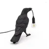 Bordslampor oss Plug Crow Lamp- Gothic Light Raven Decor för sängen sovrum vardagsrumsdekoration