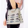 Vendite calde!Impermeabile Oxford Tote Lunch Bag Borsa termica per alimenti da picnic di grande capacità per le donne Kid Men Fish Pattern a5m2 #